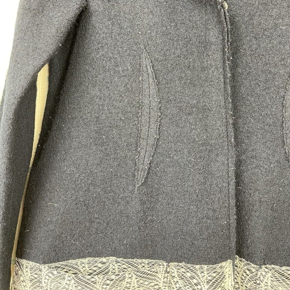 Anthropologie Angel of the North Woman M Soft Lightweight Wool Coat Navy Blue - Picture 6 of 11